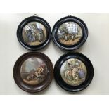 Four 19th century framed pot lids. IMPORTANT: Online viewing and bidding only. No in person