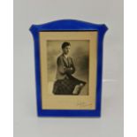 *A silver and blue guilloche enamel fronted photograph frame, hallmarked Birmingham 1929, with maker