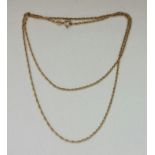 A fancy belcher link chain, stamped 375, length approx. 60cm, weight approx. 4.1g. IMPORTANT: Online