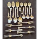 A collection of various silver flatware, to include six dinner forks, four hallmarked London 1833,