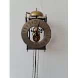 A modern wall mounted lantern clock with weights and pendulum. IMPORTANT: Online viewing and bidding