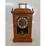 A F Mauthe German marquetry inlaid clock. height 36cm IMPORTANT: Online viewing and bidding only.