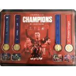 *Framed Liverpool F.C. limited edition four medals, 2019, with signed certificate of authenticity to