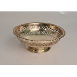 A hallmarked silver pierced bowl, approx. width 18cms, approx. weight 269gms. IMPORTANT: Online