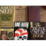 Six signed books, Marcus Sieff, ‘Don’t Ask the Price’, signed by the author, Les Dawson, ‘A Clown
