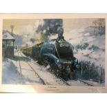 TERENCE CUNEO. Framed, signed in pencil, limited edition 91/100 print, Sir Nigel Gresley from the