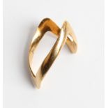 A chevron ring of plain design, indistinctly stamped, ring size N. IMPORTANT: Online viewing and