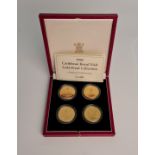 1994 Caribbean Royal Visit Gold Proof coin Collection, N0. 006 $500 Guyana $500 Belize $250 Cayman