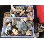 A selection of various rock specimens including semi-precious gemstones. IMPORTANT: Online viewing