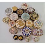 20 various pill boxes, some enamelled some porcelain, including The Royal Collection, Museum