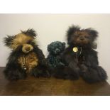 *Three teddy bears, Isabelle Collection limited edition 153/300 Fiddlestick, with Charlie Bears