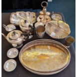 A collection of various plated ware. IMPORTANT: Online viewing and bidding only. Collection by