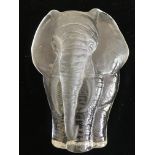 A Mats Jonasson Sweden frosted glass elephant sculpture, marked to base. IMPORTANT: Online viewing