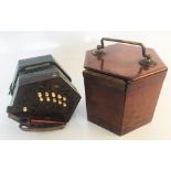 A Lachenal & Co. London 16666 21 button concertina in mahogany fitted case. IMPORTANT: Online