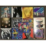 Thirteen Rolling Stones vinyl records, Dirty Work, Undercover, Sticky Fingers, Goats Head Soup,
