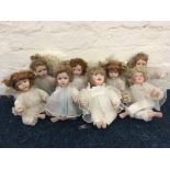 Eight Ashton-Drake Galleries Heavenly Inspirations small porcelain headed dolls, including Every
