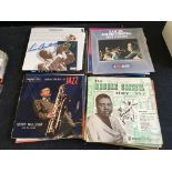 Approx. 50 various jazz vinyl records including Louis Armstrong, Bessie Smith, Duke Ellington,