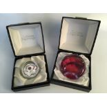 Two Caithness limited edition paperweights, one ‘Rona’ 87/500, one ‘Humming bird’ 985/1000, both