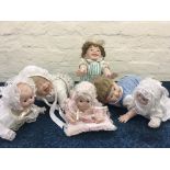 Six Ashton-Drake Galleries porcelain headed dolls, Babies’ World of Wonder Collection Sarah (no