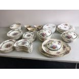 A Wedgwood Flora part dinner service to include tureens, plates, jugs, bowls, etc, with other