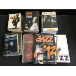 A selection of various Jazz books including Nina Simone and Louis Armstrong biographies, Duke