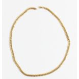 A 9ct yellow gold curb link bracelet, approx. length 45cm. approx. weight 22g. IMPORTANT: Online