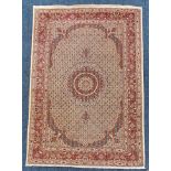 A large Persian floral with central medallion pattern rug, 300cm x 198cm. IMPORTANT: Online