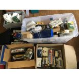 Five boxes of various model vehicles including Eddie Stobart, Lledo, Vanguards, etc, some boxed.