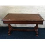 A Victorian mahogany leather insert hall table. IMPORTANT: Online viewing and bidding only.