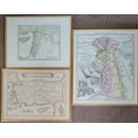 Three framed maps, ‘Aegyptus Hodierna’, ‘Natolia quae olim Asia Minor’ and ‘Map Geografico de