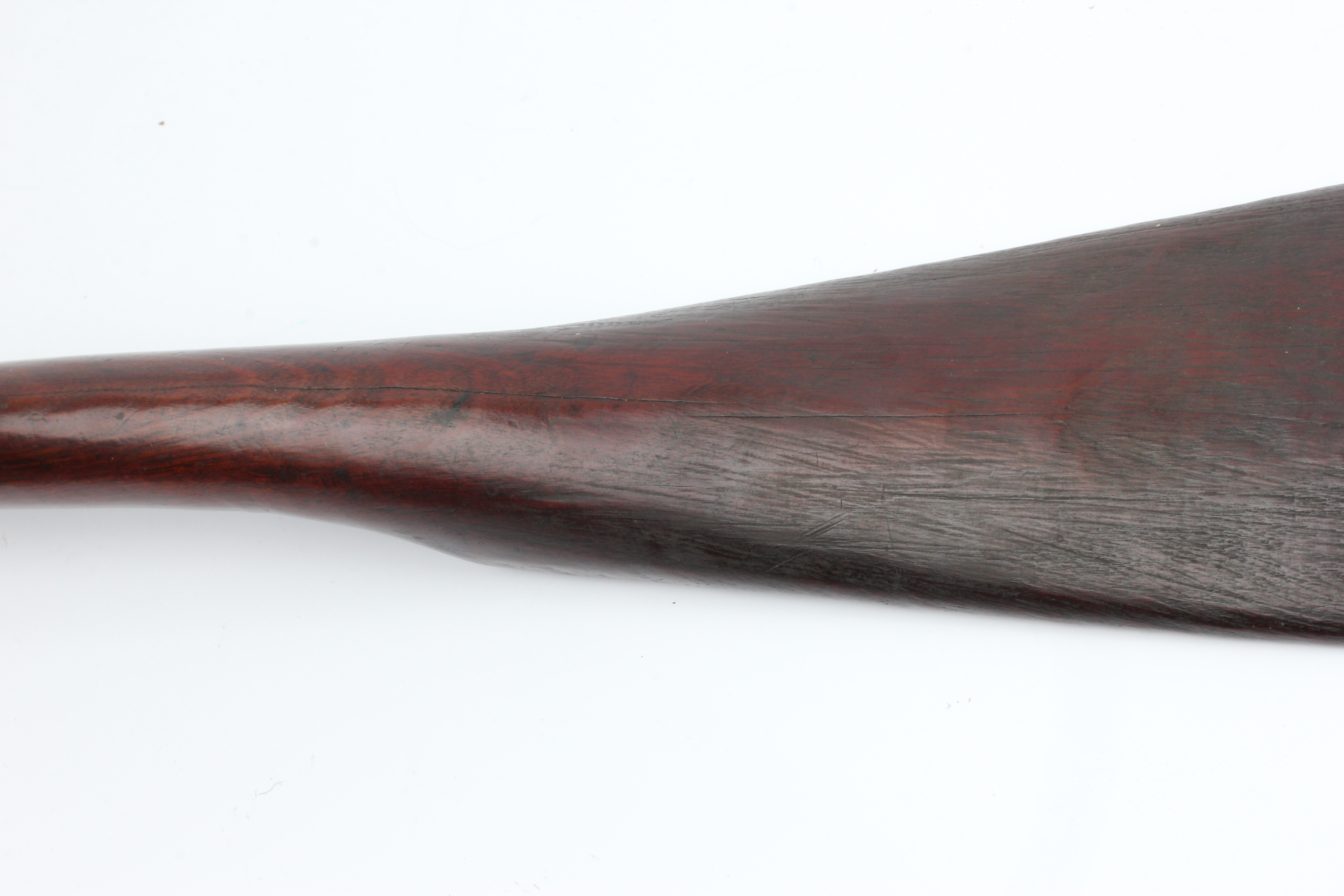 A 19th century Maori war canon steering paddle hoe, with two carved bands on handle shaft and carved - Image 17 of 25