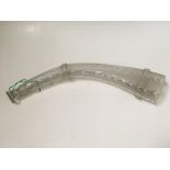 A Nailsea glass powder horn, approx. length 44cm. IMPORTANT: Online viewing and bidding only.