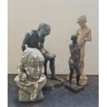 ROY SMITH (R.W.A. Wedgwood sculptor). Four plaster sculptures, bust of young girl, two boys and a