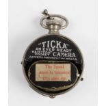A Houghton Ticka miniature waistcoat watch camera. IMPORTANT: Online viewing and bidding only. No in