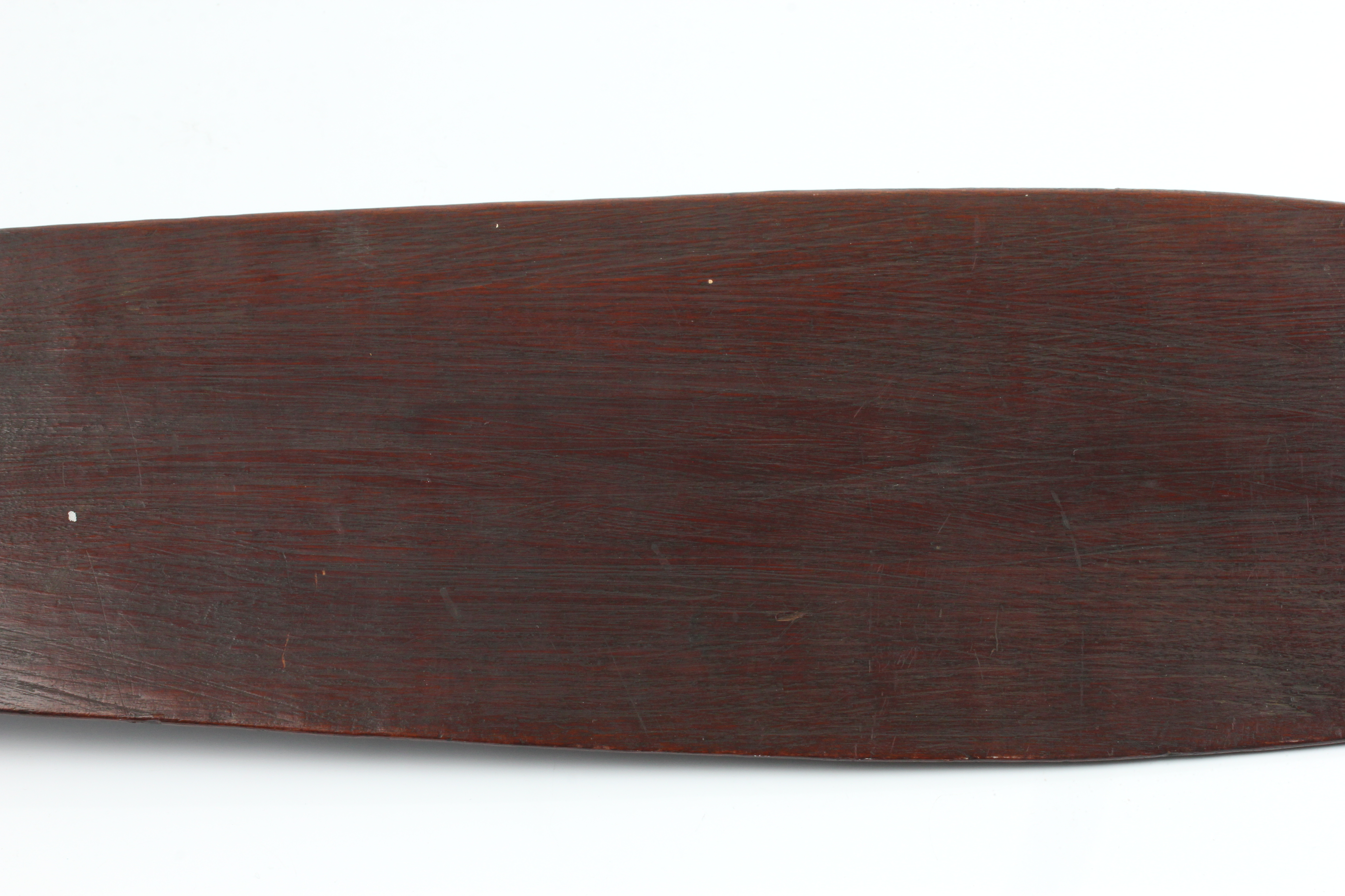 A 19th century Maori war canon steering paddle hoe, with two carved bands on handle shaft and carved - Image 19 of 25