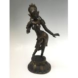 A bronze statue of Hindu goddess, probably Pahlavi, approx. height 30cm. IMPORTANT: Online viewing