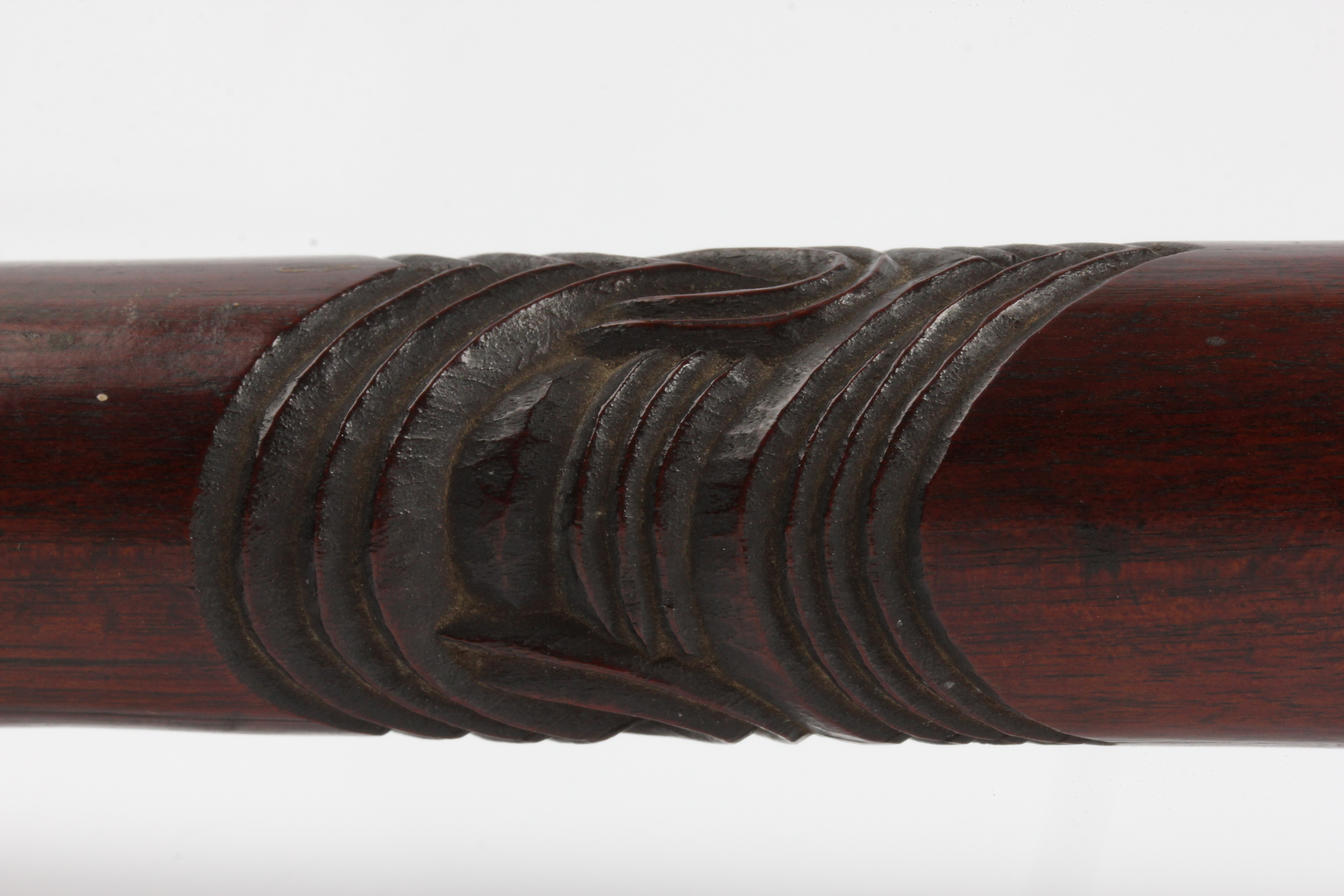 A 19th century Maori war canon steering paddle hoe, with two carved bands on handle shaft and carved - Image 11 of 25