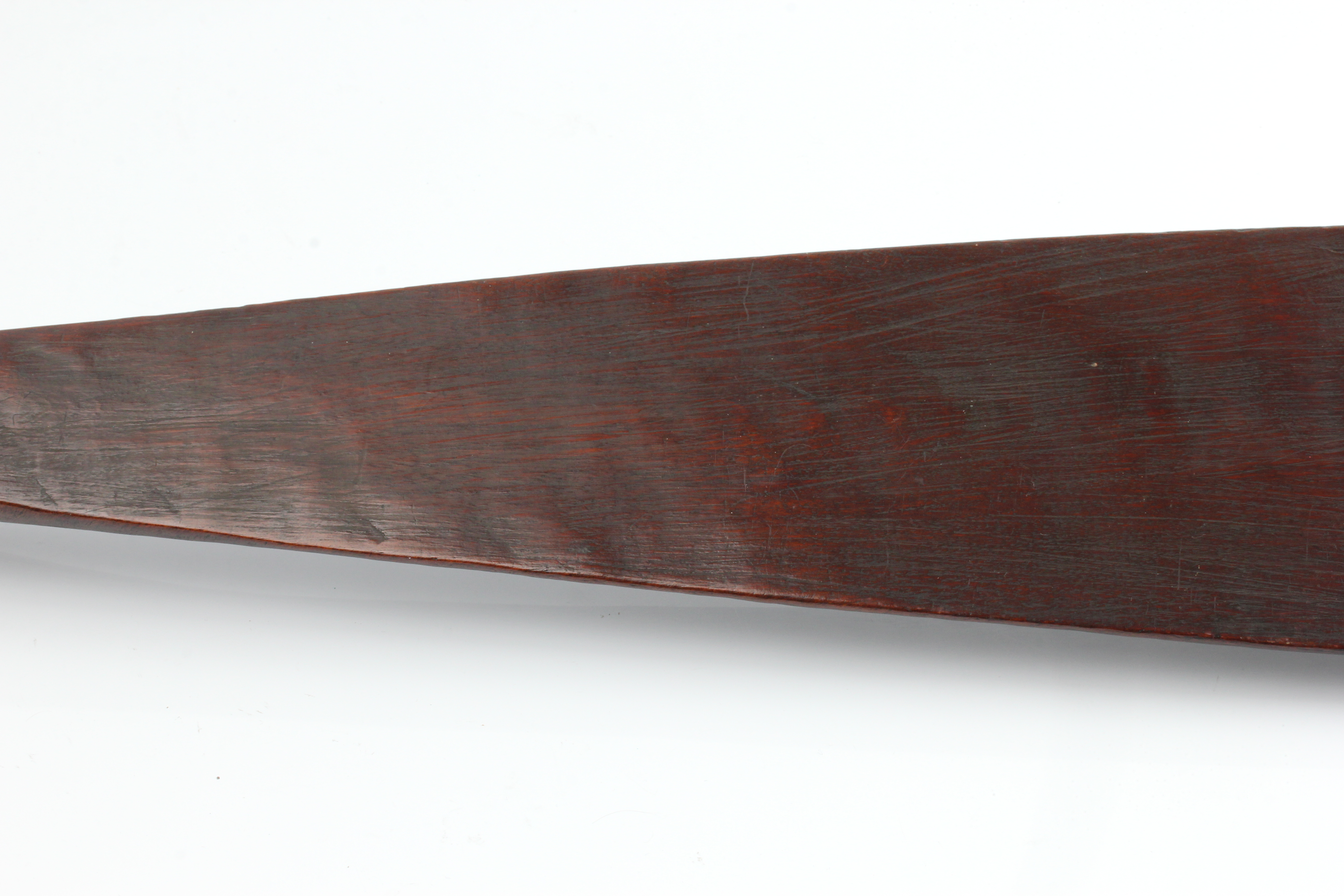 A 19th century Maori war canon steering paddle hoe, with two carved bands on handle shaft and carved - Image 18 of 25