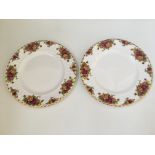 *Eight Royal Albert Old Country Roses plates, two are seconds. IMPORTANT: Online viewing and bidding