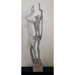 ROY SMITH (R.W.A. Wedgwood sculptor). Concrete sculpture, titled ‘Prophet’, man in draped cloth