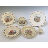 A part Royal Doulton Bunnykins breakfast set, to include cup, bowls, eggcup, seven pieces in