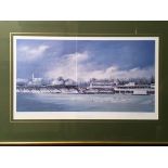 C.B. FLINDERS. Two framed, signed, limited edition prints, one Edgbaston Cricket ground, one Tim