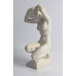 A Lorenz Hutschenreuther Germany porcelain sculpture of nude female after Karl Tutter, approx.