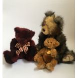 Three Charlie Bears, CB614882 Lincoln, CB121003A Rufus and CB110607 Riley, two in bags. IMPORTANT: