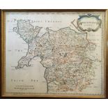 Framed map of North Wales by Robert Morden, 36.5cm x 44cm. IMPORTANT: Online viewing and bidding