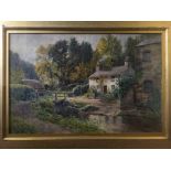 NORMAN NETHERWOOD. Framed, signed, dated c. 1912, watercolour on paper, the mill & stream above