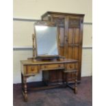 A maple two piece distressed oak bedroom suite. IMPORTANT: Online viewing and bidding only.
