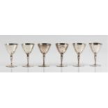 A set of six silver TIFFANY & CO. goblets, hallmarked London import 1922, makers mark AWF,