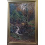 NORMAN NETHERWOOD. Framed, signed, dated c. 1912, watercolour on board, the mill & stream above