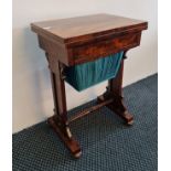 A mahogany Victorian flip top sewing table. IMPORTANT: Online viewing and bidding only. Collection